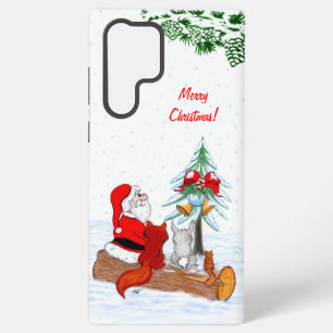 Santa Claus with Rabbit Fox and Squirrel Samsung Galaxy Case