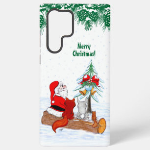 Santa Claus with Rabbit Fox and Squirrel Samsung Galaxy Case