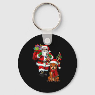 Santa Claus With Reindeer And Cool Christmas Key Ring