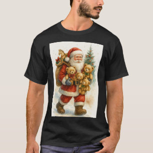 Santa Claus with Teddy Bears Christmas T-Shirt