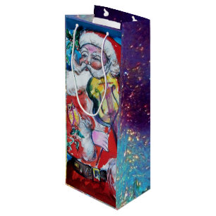 SANTA CLAUS WITH VIOLIN WINE GIFT BAG