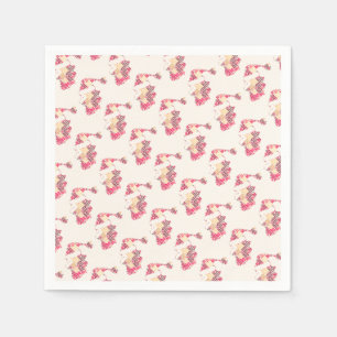 Santa Claus Word Cloud Ho Typography Red White Napkin