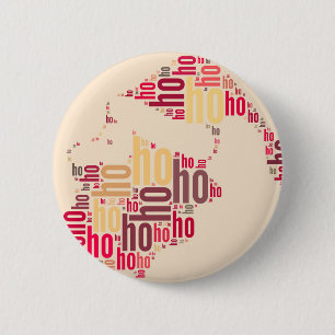 Santa Claus wordcloud Ho Ho Ho 6 Cm Round Badge