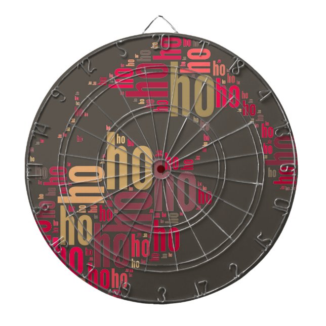 Santa Claus wordcloud Ho Ho Ho Dartboard (Front)