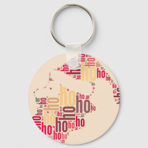 Santa Claus wordcloud Ho Ho Ho Key Ring