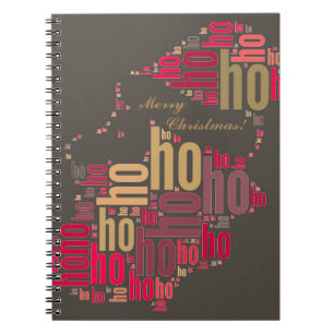 Santa Claus wordcloud Ho Ho Ho Notebook