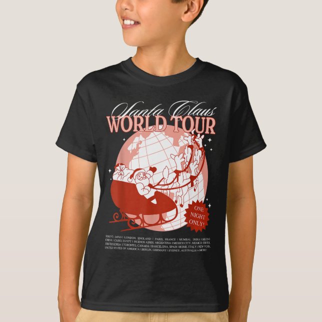 Santa Claus World Tour Christmas Xmas Holiday Paja T-Shirt (Front)
