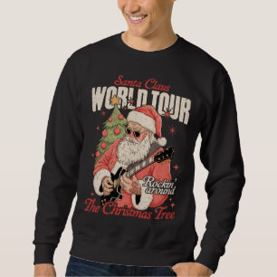 Santa Claus World Tour Cool Christmas Music Guitar Sweatshirt