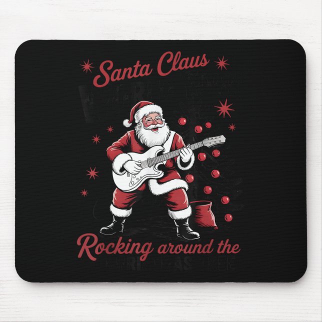Santa Claus World Tour Rocking Around The Christma Mouse Pad (Front)