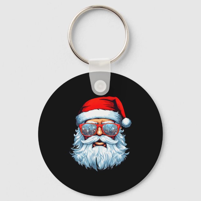Santa Claus Xmas Merry Christmas Navidad Winter Ho Key Ring (Front)