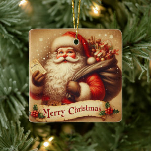 Santa Clause Ceramic Ornament