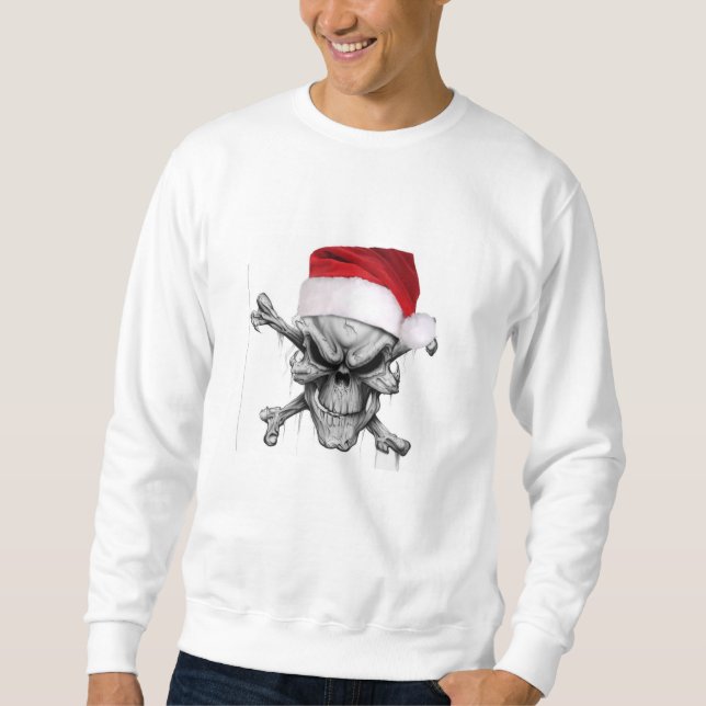 Santa Clause Christmas Skull Sweater (Front)