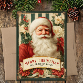 Santa Clause Christmas Vintage Holiday Card