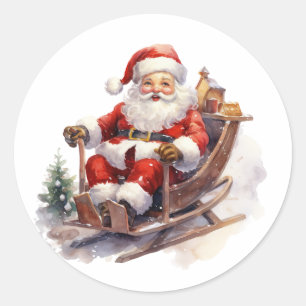 Santa Clause Classic Round Sticker