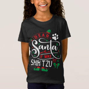Santa Clause elf Xmas Christmas Dog breed my Shih T-Shirt