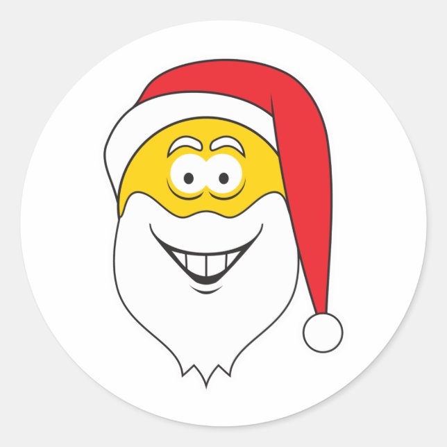 Santa Clause Face Classic Round Sticker (Front)