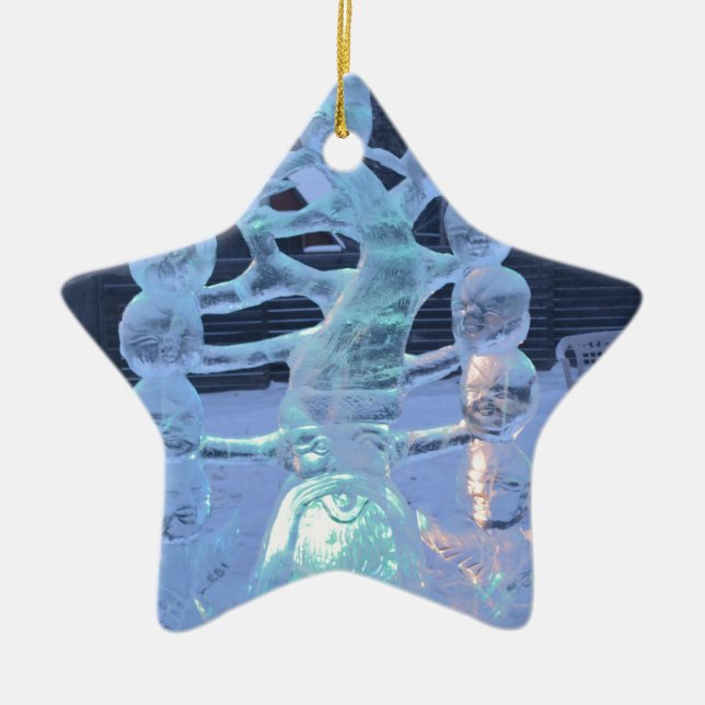 Santa Clause Faces Funny Christmas Holiday Ceramic Tree Decoration (Front)