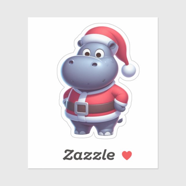 santa clause hippo,funny hippo (Sheet)