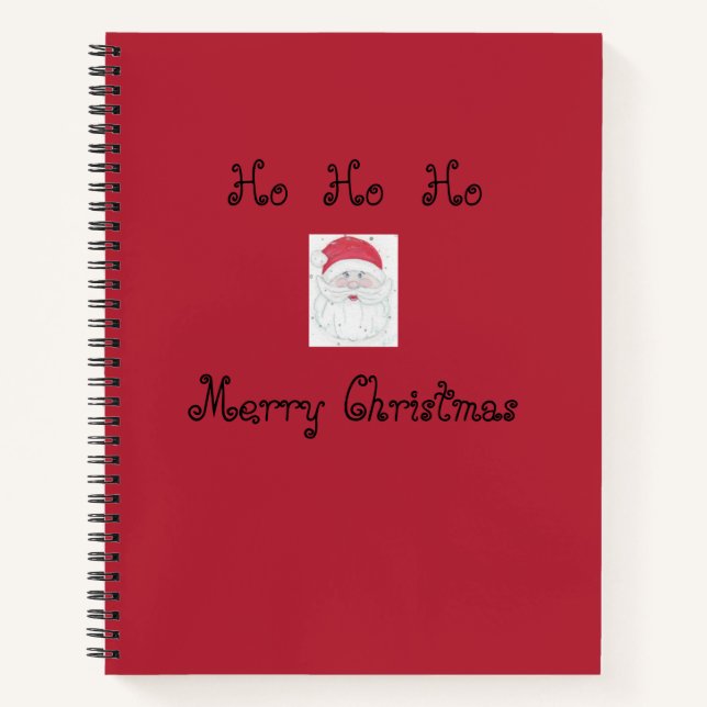 Santa Clause "Ho Ho Ho" Christmas Notebook (Front)