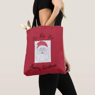 Santa Clause "Ho Ho Ho" Christmas Tote Bag