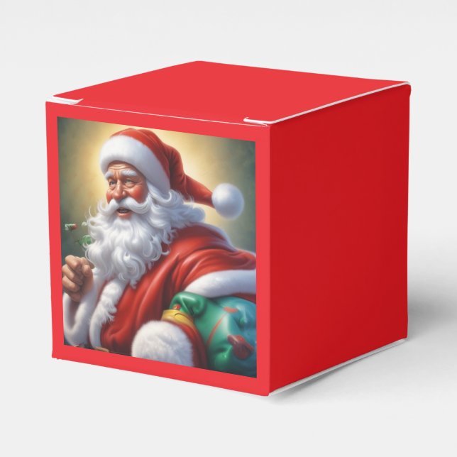 Santa Clause Merry Christmas Happy New Year Favour Box (Front Side)