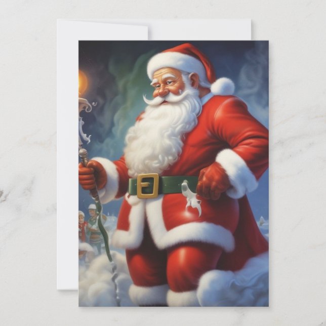 Santa Clause Merry Christmas Happy New Year Holiday Card (Front)