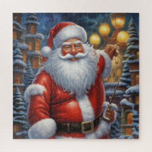 Santa Clause Merry Christmas Happy New Year Jigsaw Puzzle