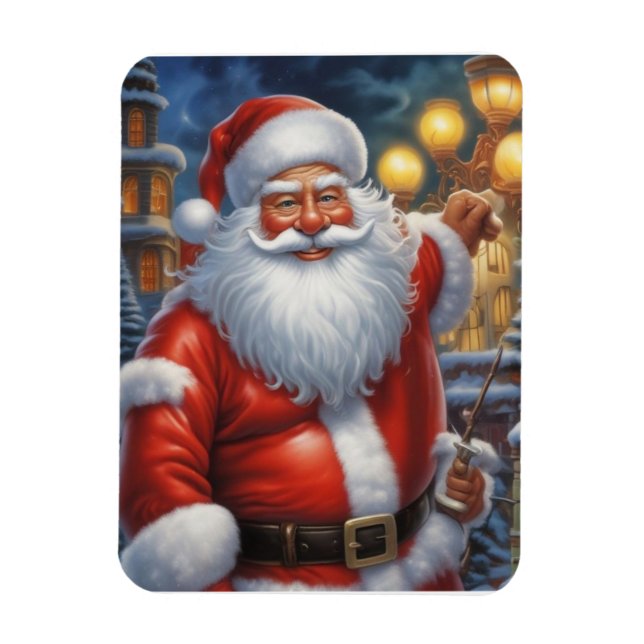 Santa Clause Merry Christmas Happy New Year Magnet (Vertical)
