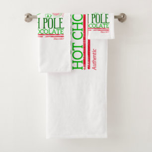 Santa Clause North Pole Hot Chocolate Bath Towel Set