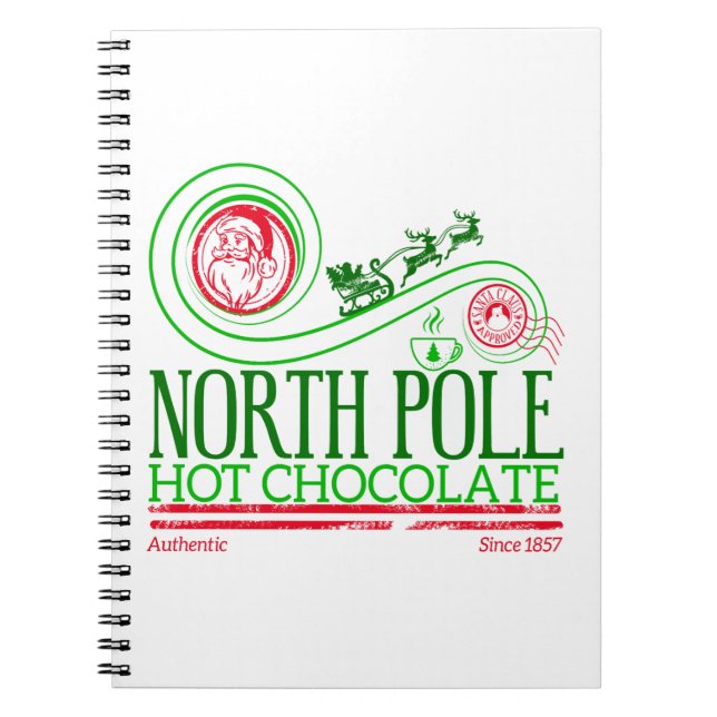 Santa Clause North Pole Hot Chocolate Notebook (Front)