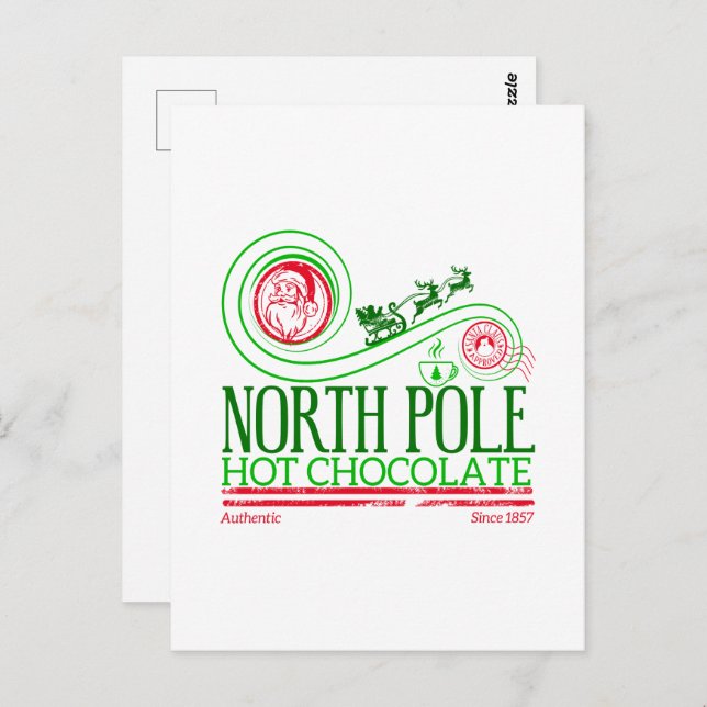 Santa Clause North Pole Hot Chocolate Postcard (Front/Back)