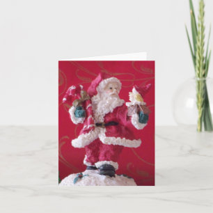 Santa Clause Photo Blank Folded Note Card