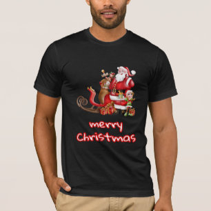 Santa clause spreading peace love on Christmas  T-Shirt