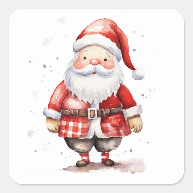 Santa Clause Square Sticker (Front)