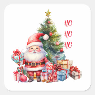 Santa Clause Square Sticker