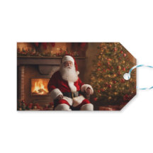 Santa Clause with Christmas Tree & Fireplace