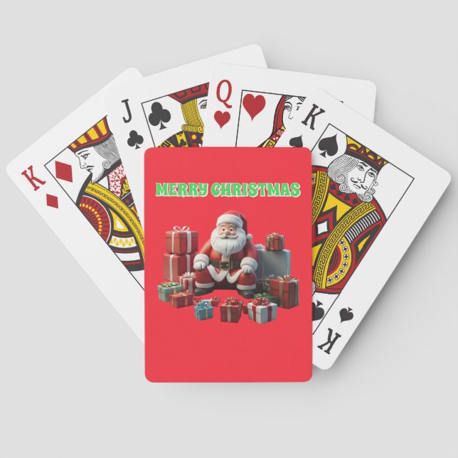 Santa Clause with gifts Playing Cards (Back)