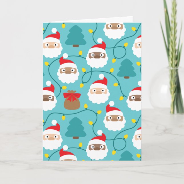 Santa Clauses Pattern Card (Front)