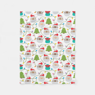 Santa Clauses Pattern Fleece Blanket