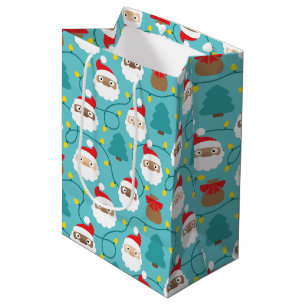 Santa Clauses Pattern Medium Gift Bag