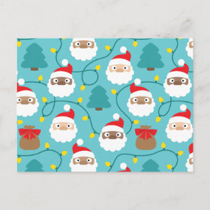 Santa Clauses Pattern Postcard