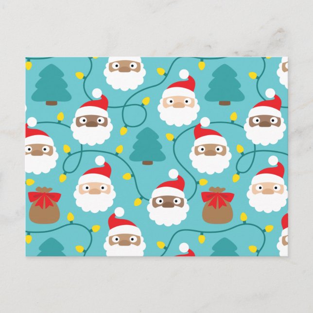 Santa Clauses Pattern Postcard (Front)