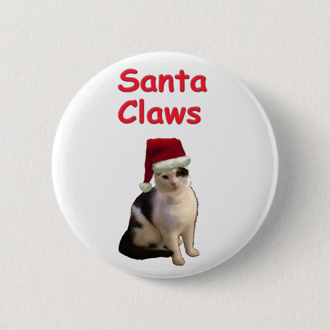 Santa Claws 6 Cm Round Badge (Front)