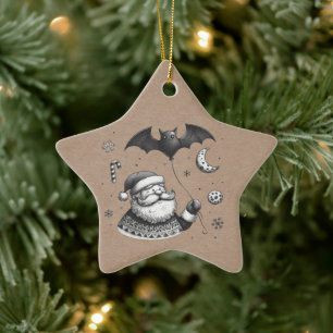 Santa Claws Ceramic Tree Decoration