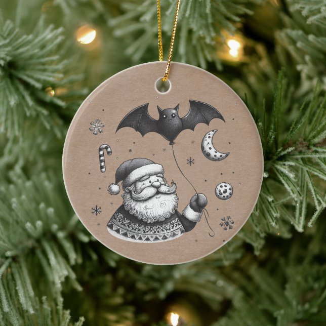 Santa Claws Ceramic Tree Decoration (Tree)