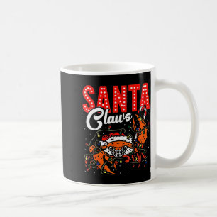 Santa Claws Christmas Funny Crab Lights Holiday Ca Coffee Mug