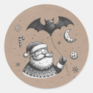 Santa Claws Classic Round Sticker