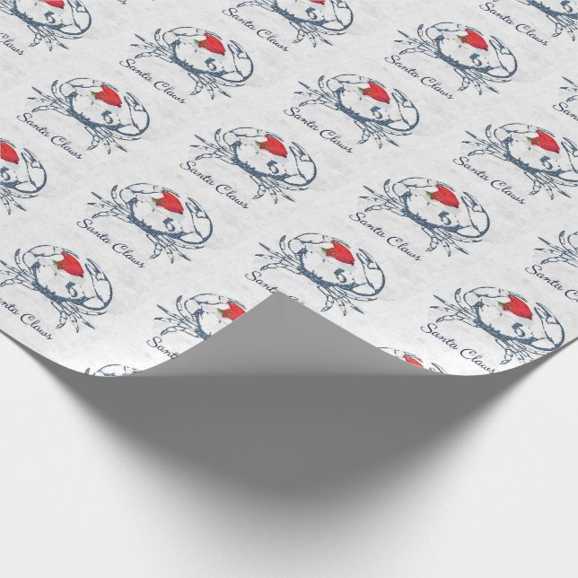 Santa Claws Crab Wrapping Paper (Corner)