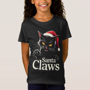 Santa Claws – Funny Black Cat Christmas Design T-Shirt