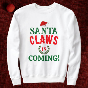 Santa Claws Is Coming Family Christmas Personalise Sweatshirt